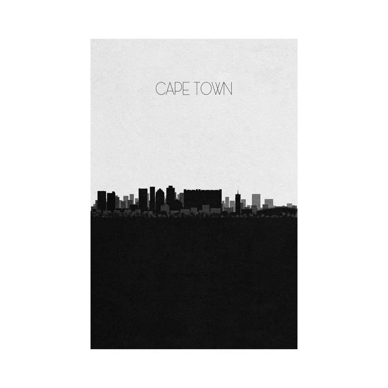 Cape Town, South Africa City Skyline by Ayse Deniz Akerman - Print on Canvas, 20.32 cm H x 30.48 cm W, Wrapped Canvas