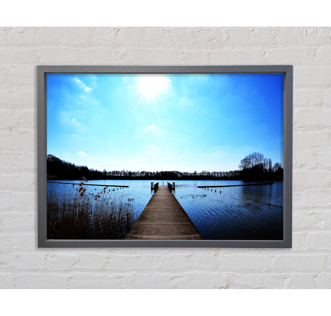 Pier Sparkle Sun Blue - Einzelner Bilderrahmen Kunstdrucke auf Leinwand