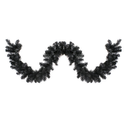 Guirlande d'Halloween artificielle épinette noire 9 pi x 10 po Colorado - non éclairée