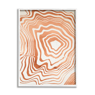«Abstract Water Ripples», ligne orange avec rainures abstraites - impression