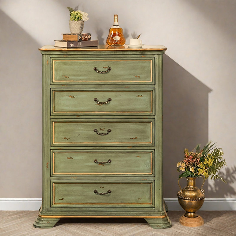 Simple commode d'appoint en bois vert