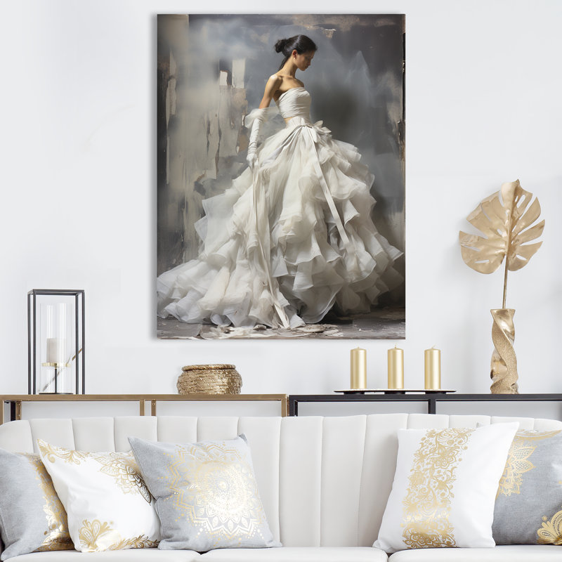 «Gray Modern Ballet Dance Motion I - Fashion», art mural, Toile tendue, H 44 po x l 34 po x P 1,5 po