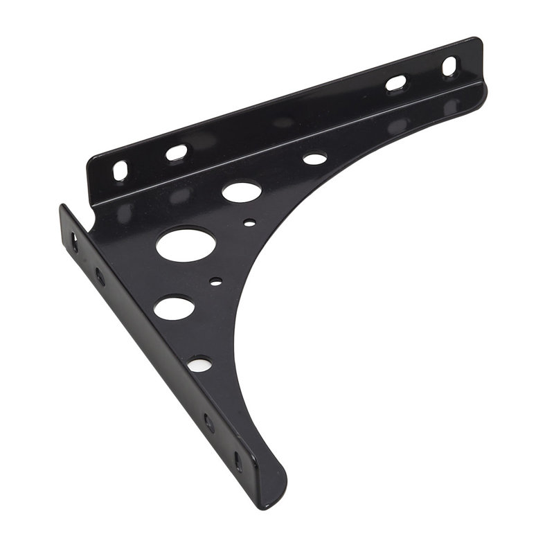 Équerres de tablette décoratives, H 8 po x l 1 po x P 8 po, Noir
