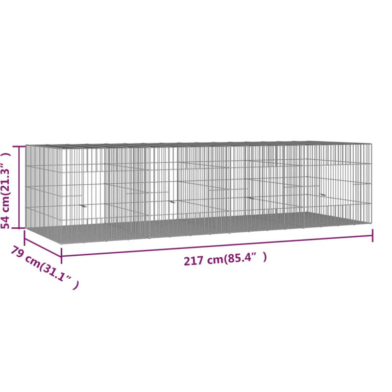 Donohue Weather Resistant Rabbit Cage, 54cm H x 217cm W x 79cm D