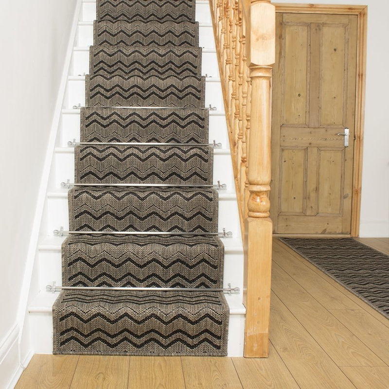 Stair Runner Abington Chevron Hand Woven Indoor / Outdoor Area Rug, Runner 480cm x 66cm