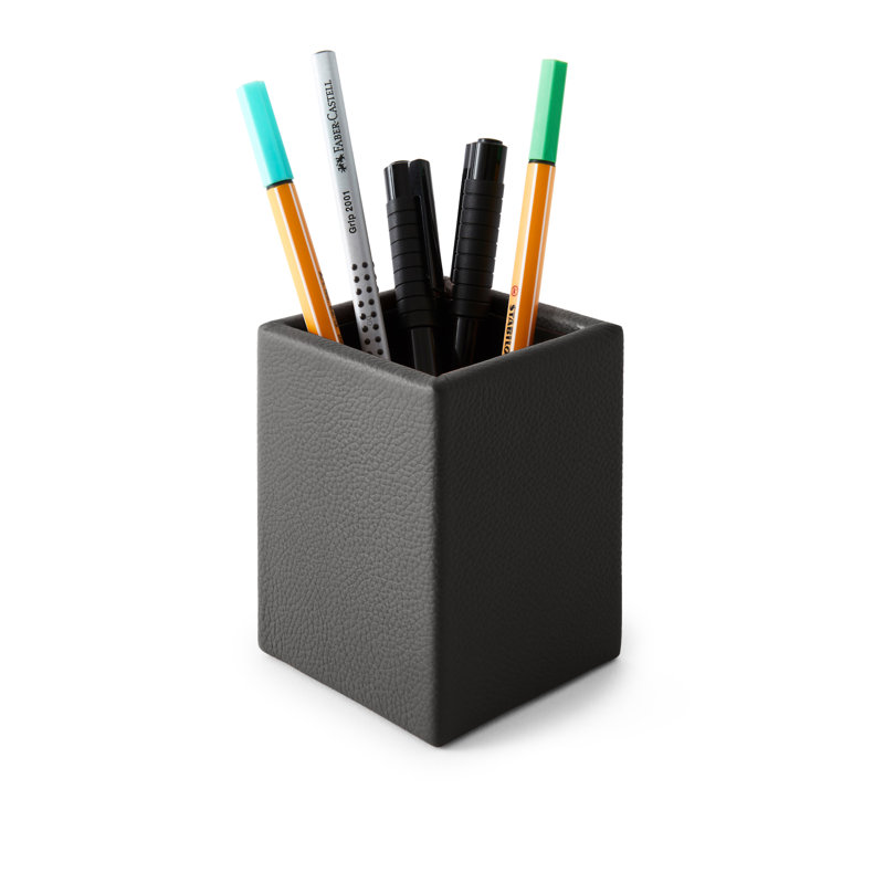 Mamane Leather Pen Holder, Anthracite Grey