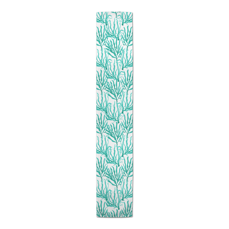 Chemin de table Aldarcie, 72 po x 16 po, Bleu sarcelle