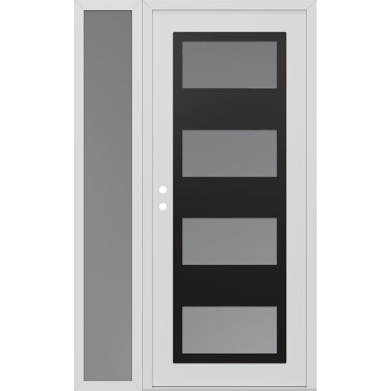 Porte d'entrée avant pré-montée Sidelite, Oui, L 51,25 po x H 81,69 po, Gelé