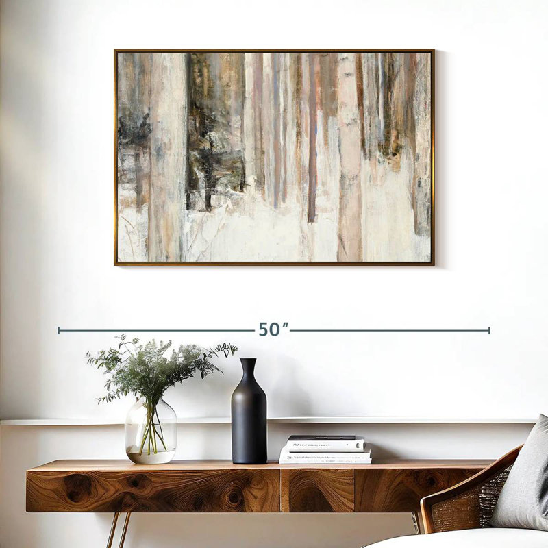 Lumière chaude d'hiver II, Cadre flottant doré, 37 po x 25 po