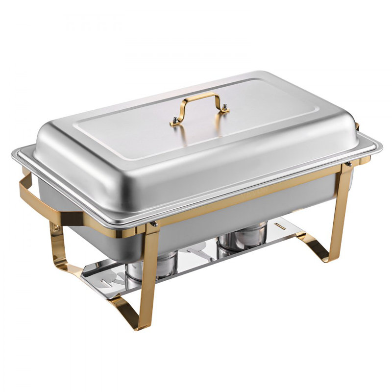 Ensemble de buffet à vaisselle 8 pte pour casseroles pleine grandeur de taille moyenne et demi dorée