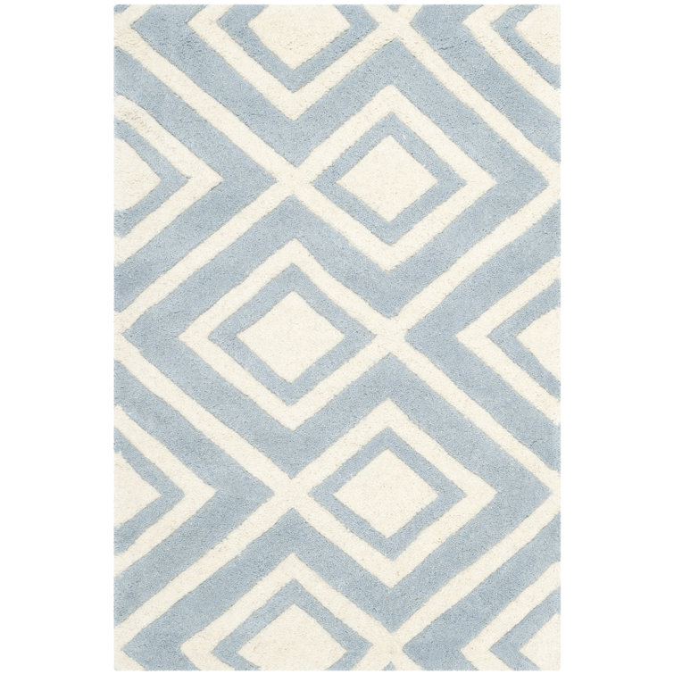 Huth Geometric Wool Hand Woven Area Rug