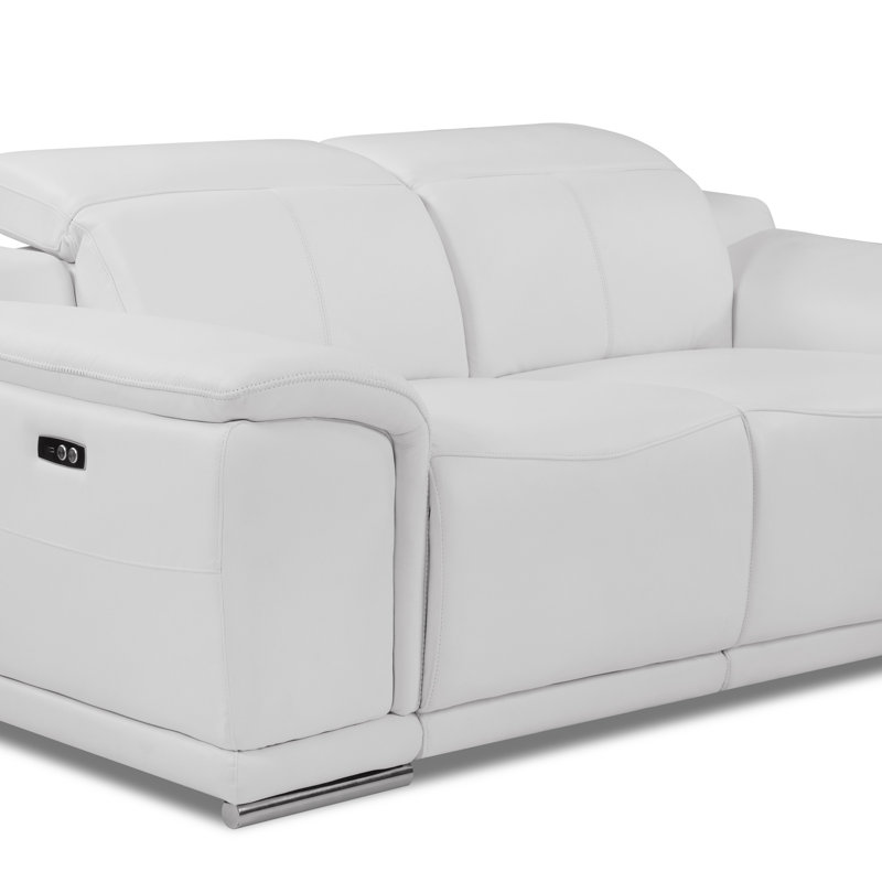 Causeuse inclinable en cuir Global United, Blanc