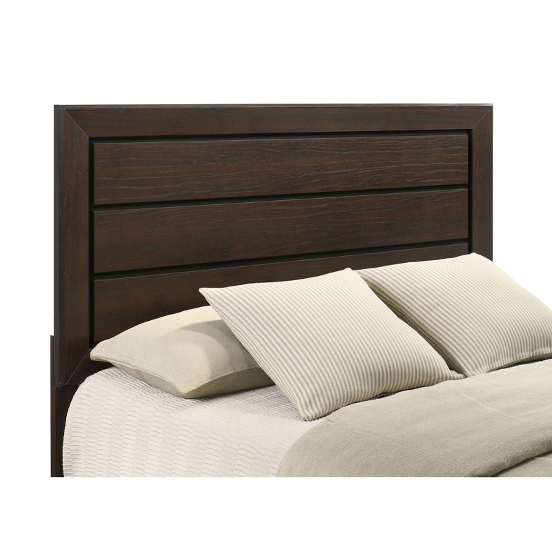Lit à panneau foncé pour très grand lit, conception classique, structure à lattes ventilée, très grand lit pour chambre à coucher avec cadre structuré, maximise l'espace