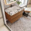 Meuble-lavabo flottant 29,9 po avec comptoir en faux marbre, lavabo encastré en céramique et armoire en bois massif-297187120-297187123