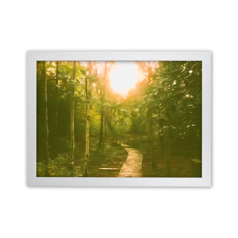 Autumn Wood - Print on Canvas, 34cm H x 46cm W x 3cm D, White Framed