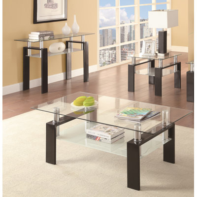 2 - Piece Glass Top Living Room Table Set