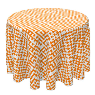 Round Houndstooth Cotton Twill Tablecloth