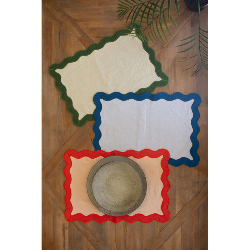 ENSEMBLE DE TAPIS DE SIX RUFFLE BORD - OCEAN, Bleu