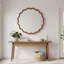Miroir décoratif rond en bois massif ondulé 24 po, pour chambre à coucher, salle de bain, salon, vestibule-248213787