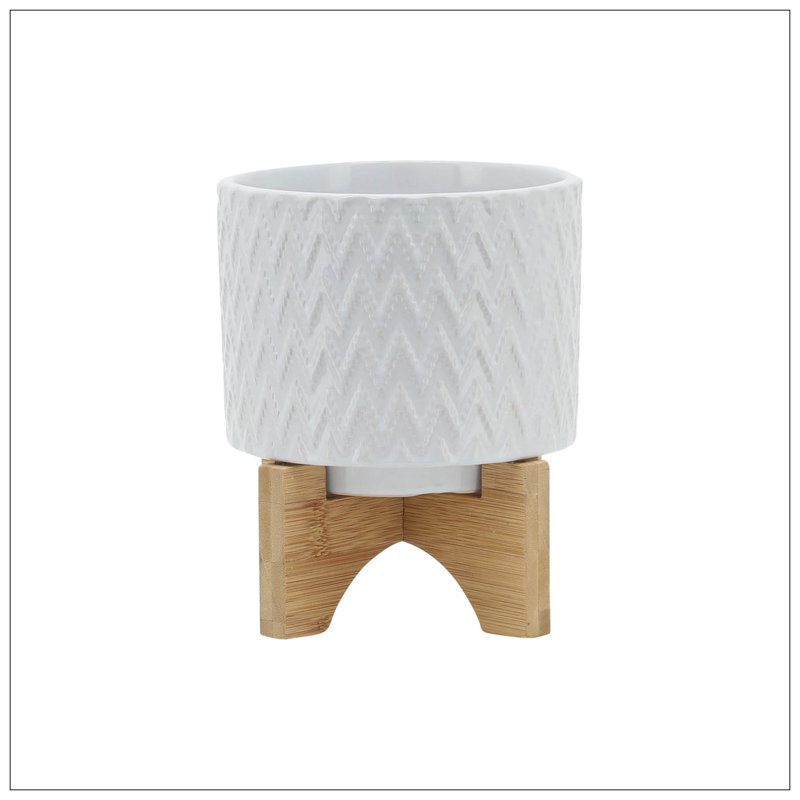PLATEAU DE CHEVRONS AVEC SUPPORT, BLANC, H 8 po x l 6 po x P 6 po