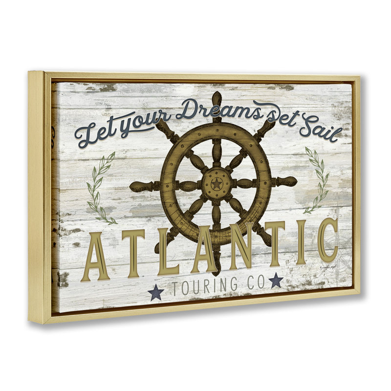 «Let Your Dreams Set Sail Floater», art mural sur toile, design par Jennifer Pugh, Cadre flottant gris lustré