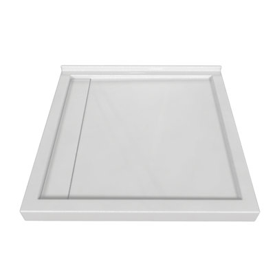 Signature 48 W 48 D Square Base Shape Triple Shower Base Integrated Seat Included