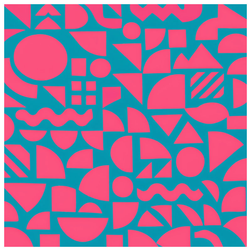 Coussins décoratifs à formes géométriques roses et bleu sarcelle, 18 x 18 inches