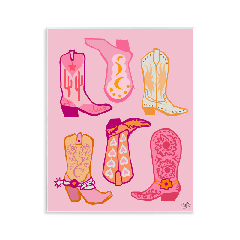 Art mural sur toile Cowgirl Boot Designs par Elizabeth Medley