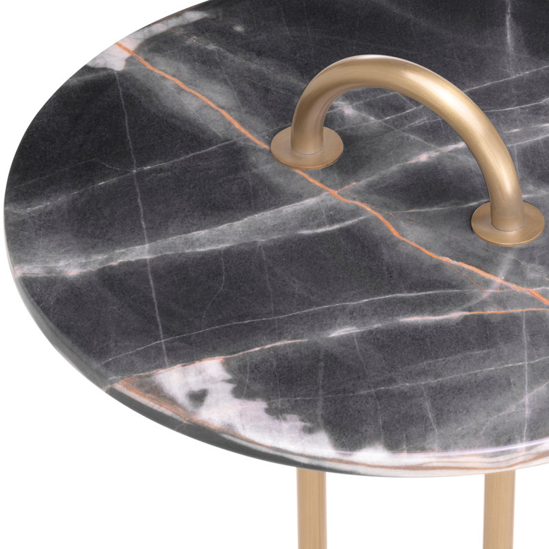 Zappa Marble End Table, Black