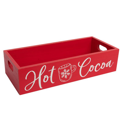 Mignons bacs de rangement décoratifs en bois Hot Cocoa