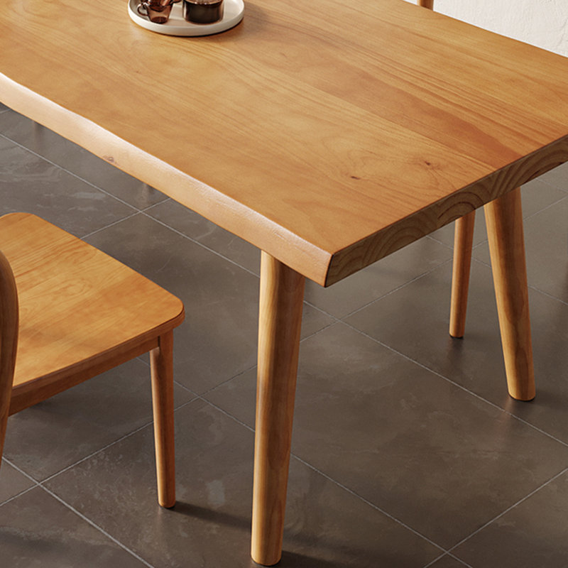 Brown Rectangular Solid Wood Dining Table, 29.53"H x 55.12"L x 31.5"W