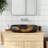 vidaXL Countertop Basin Black Oval 23.2x15.7x5.5" Ceramic