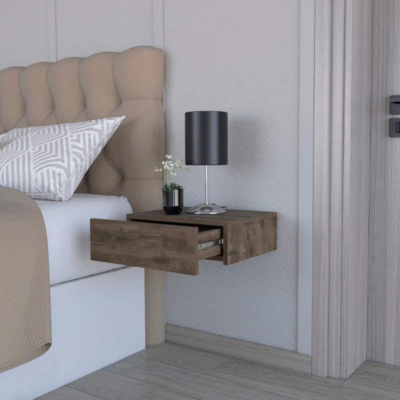 Table de chevet, chambre à coucher, brun foncé