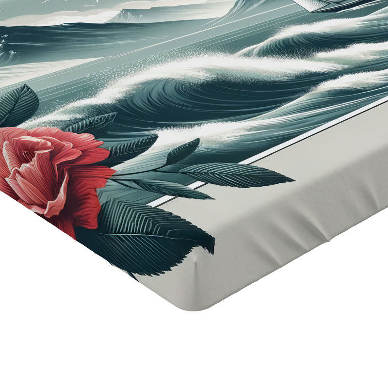 Microfiber Floral Fitted Sheet, California King Fitted Sheet