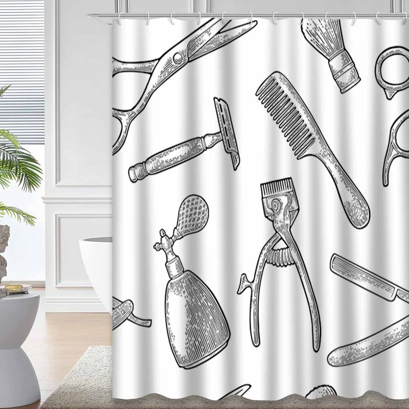 Rideau de douche imperméable à l'eau avec 12 crochets, L 72 po x l 72 po
