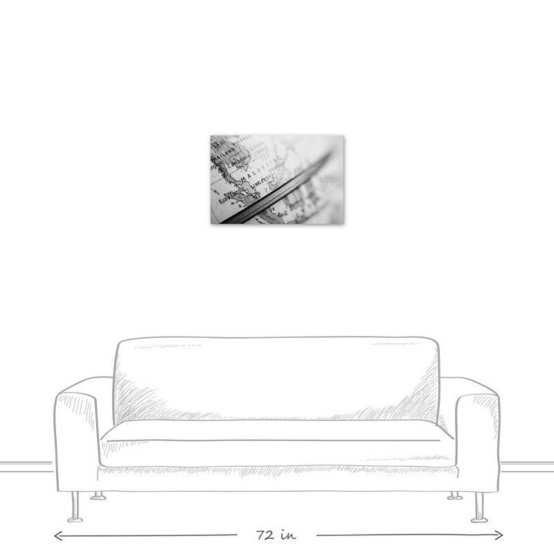 «Black and White Globe», impression sur toile