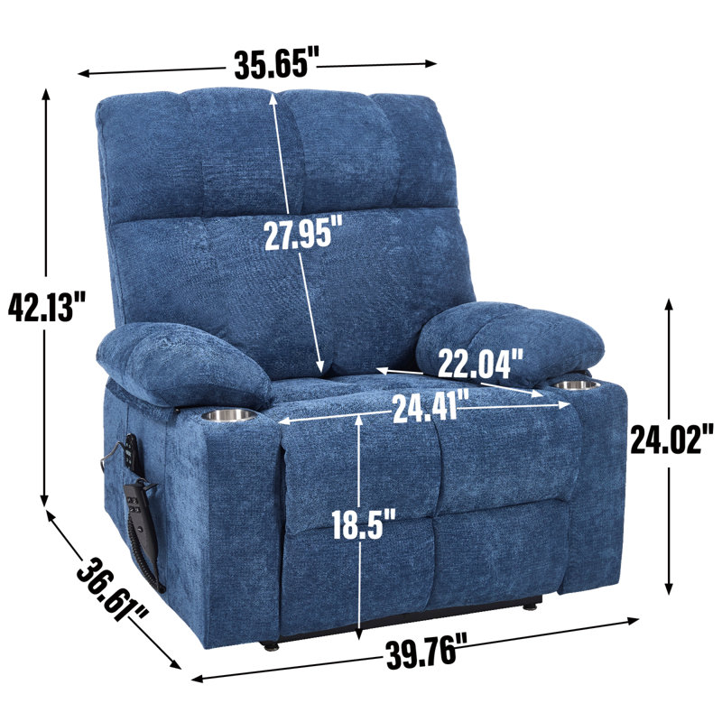 Fauteuil inclinable en chenille robuste avec deux moteurs, idéal pour la relaxation et le massage par vibration