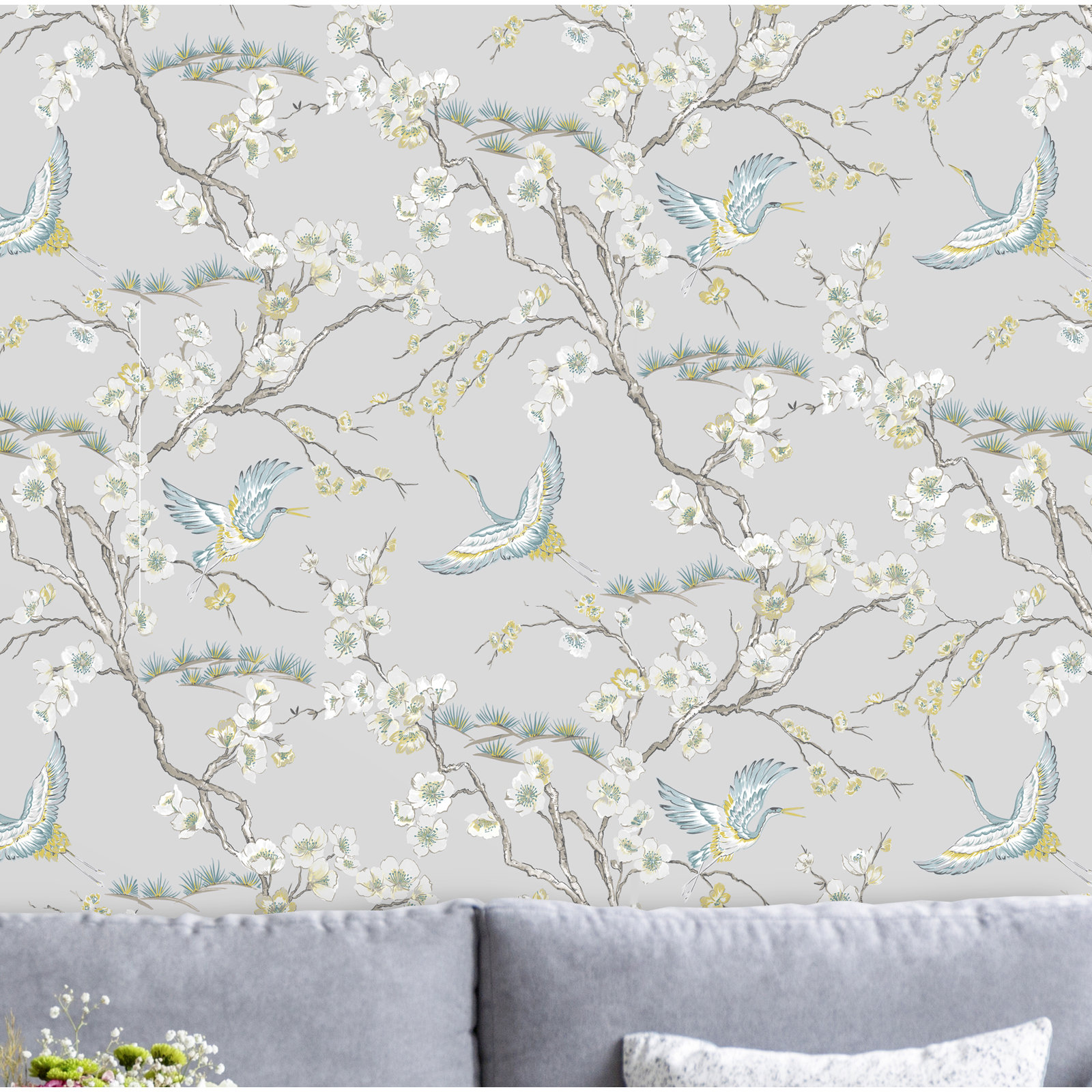 Kabuki Floral Roll, Blue