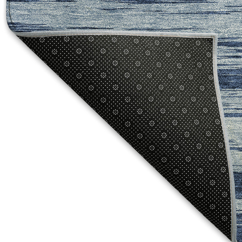Premium Machine Washable Prisco Blue Rug, Runner 2'3" x 7'6"