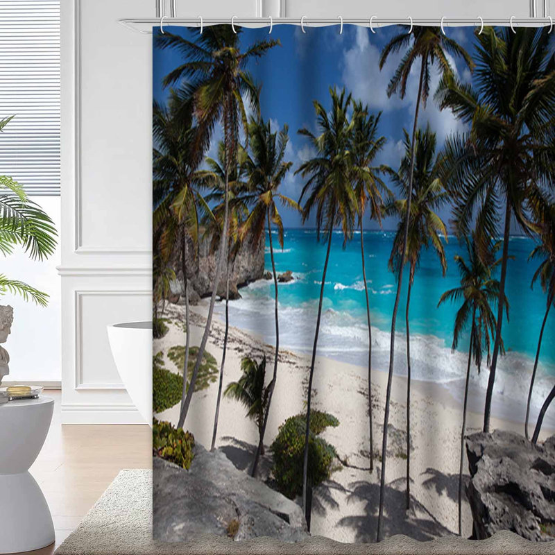 Belles plages insulaires paradis tropicales suspendues à la mer turquoise avec 12 crochets, L 72 po x l 78 po