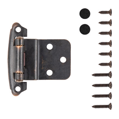  Surface Self-Closing Variable overlay, 3/8 Inch Inset Face Frame Self-Close - Oil-Rubbed Bronze Highlighted - Cabinet Door Hinges (Set of 2) 