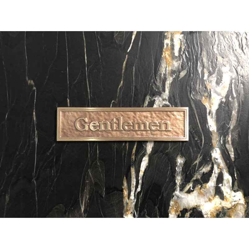 Enseigne à toilettes gentlemen’s Contemporary, Laiton / doré