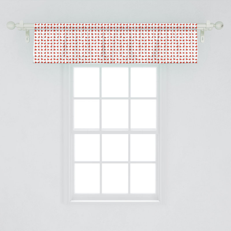 Cantonnière Ambesonne valentine ensemble de 2 coeurs lune de miel 54 po x 12 po orange blanc