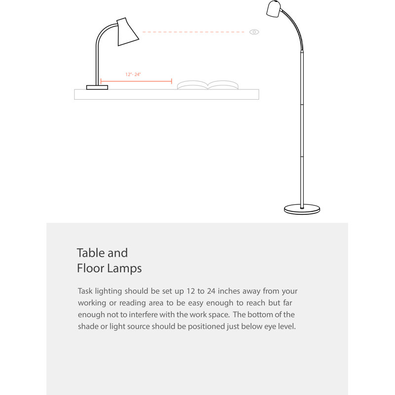 Lampe de bureau 47 po Cliffo, Blanc