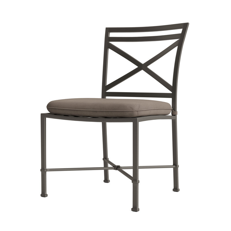 Venetian Outdoor Dining Side Chair, Fusion Moccasian, Brown, Mica