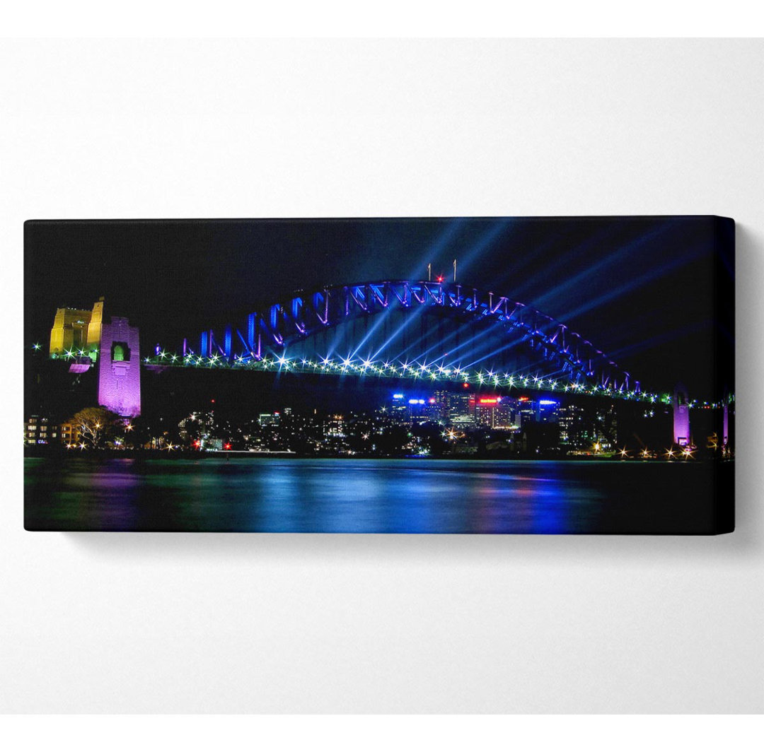 Sydney Harbour Bridge Blue Light - Panorama-Kunstdrucke auf Leinwand