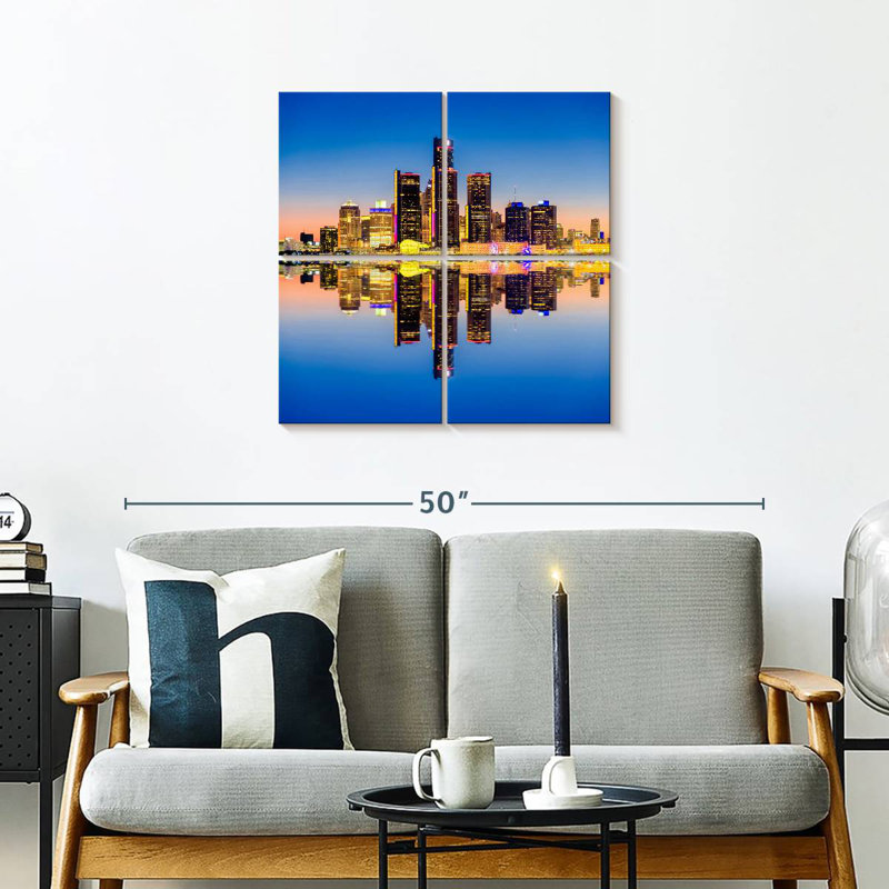 Nicci Detroit Sunset Reflection, H 26 po x l 26 po