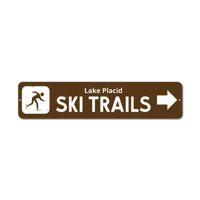 Ski Trails Arrow Custom Aluminum Sign