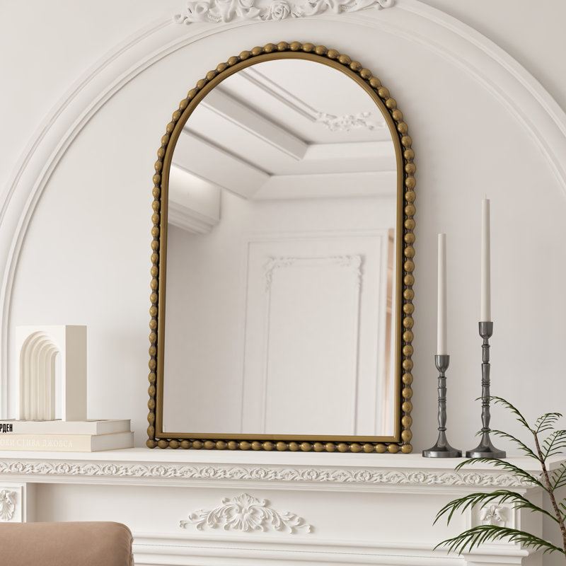 Miroir de salle de bain en fer Iron Arch, Doré