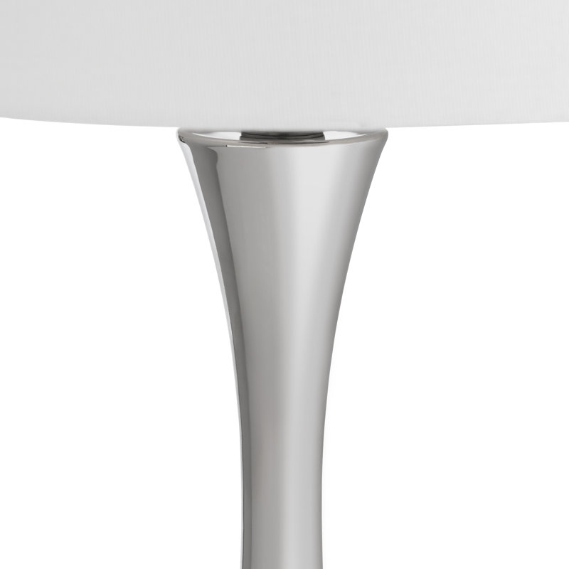 Ensemble de 2 lampes de table en métal avec abat-jour, Argent argent